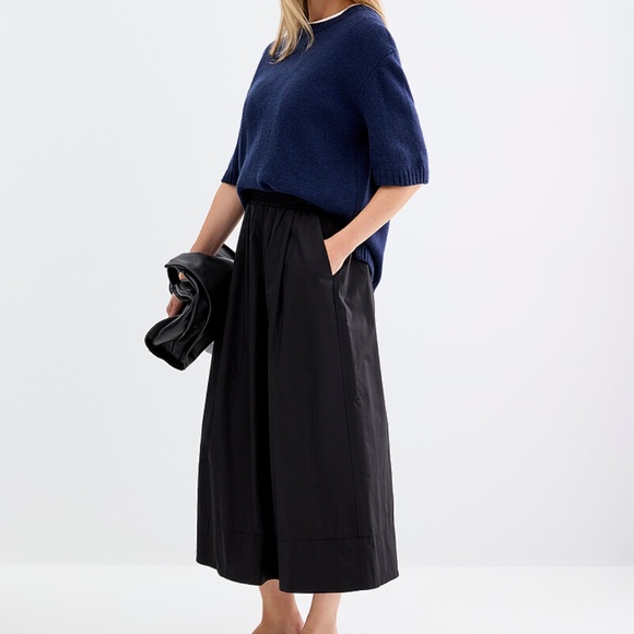 Contemporaine Simons White Poplin Maxi Skirt A Line - Picture 8 of 11